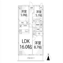 キャッスルコート東辻井の物件間取画像